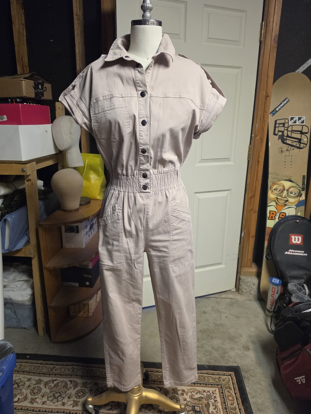 pistola Dusty Blush Utility Ankle Jumpsuit